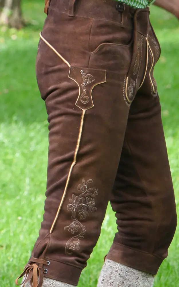 Lederhose Kilian ohne Träger, bisam