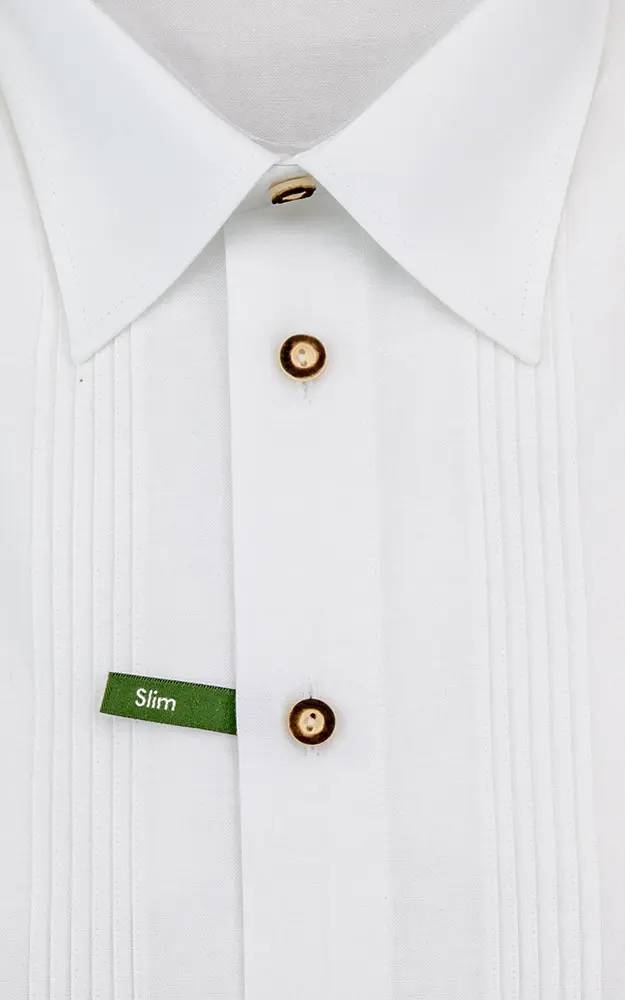 Hemd Arido 12 Biesen, weiß - Slim fit