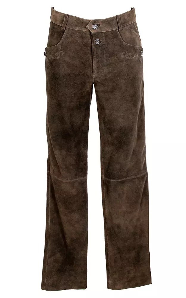 Lederhose Erich lang, mittelbraun