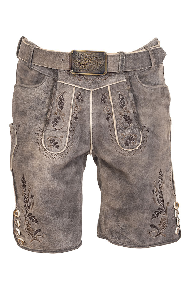 Lederhose Pedro mit Gürtel, bison