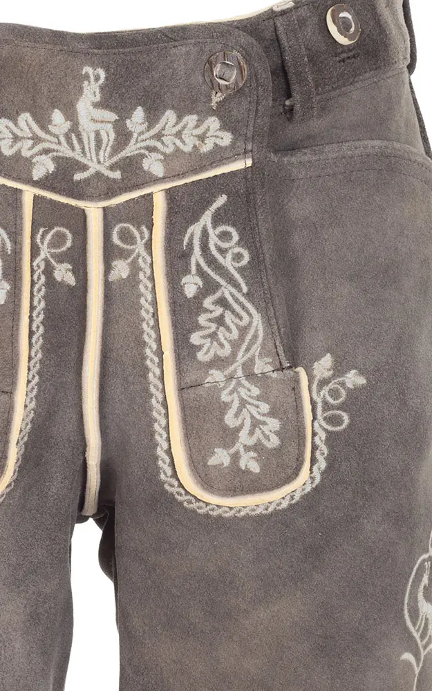 Lederhose Sepp ohne Träger, grau