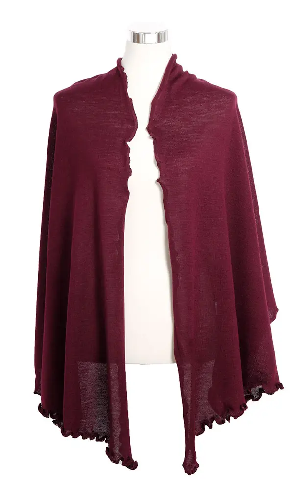 Stola Rüsche, burgund