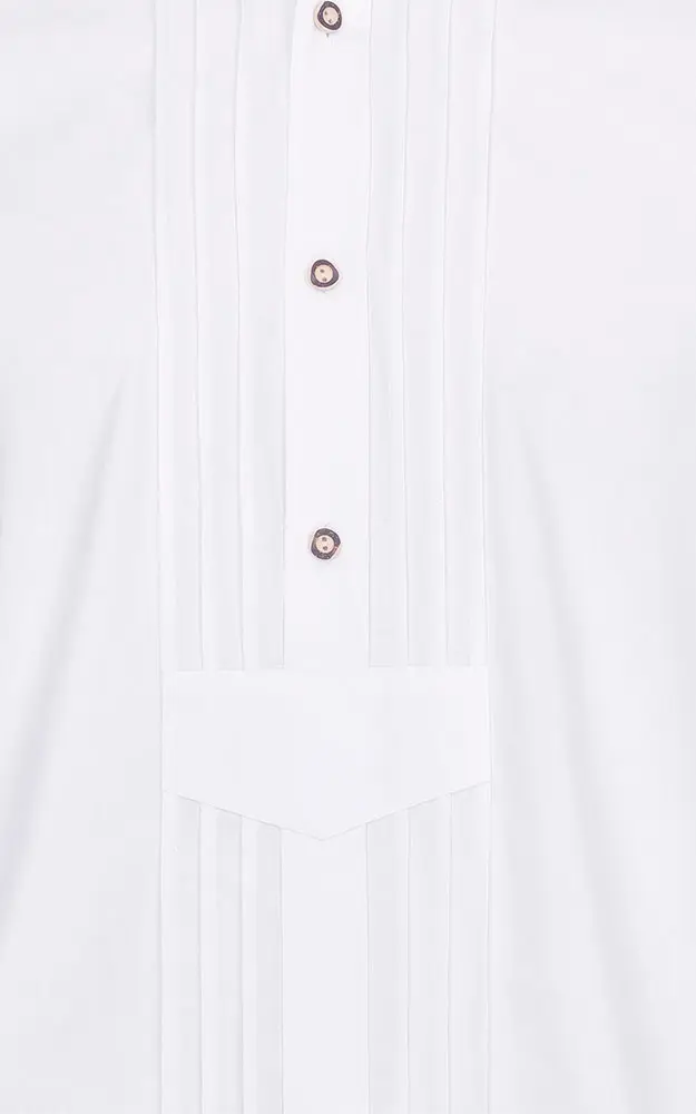 Hemd Gustl Stehkragen, weiß