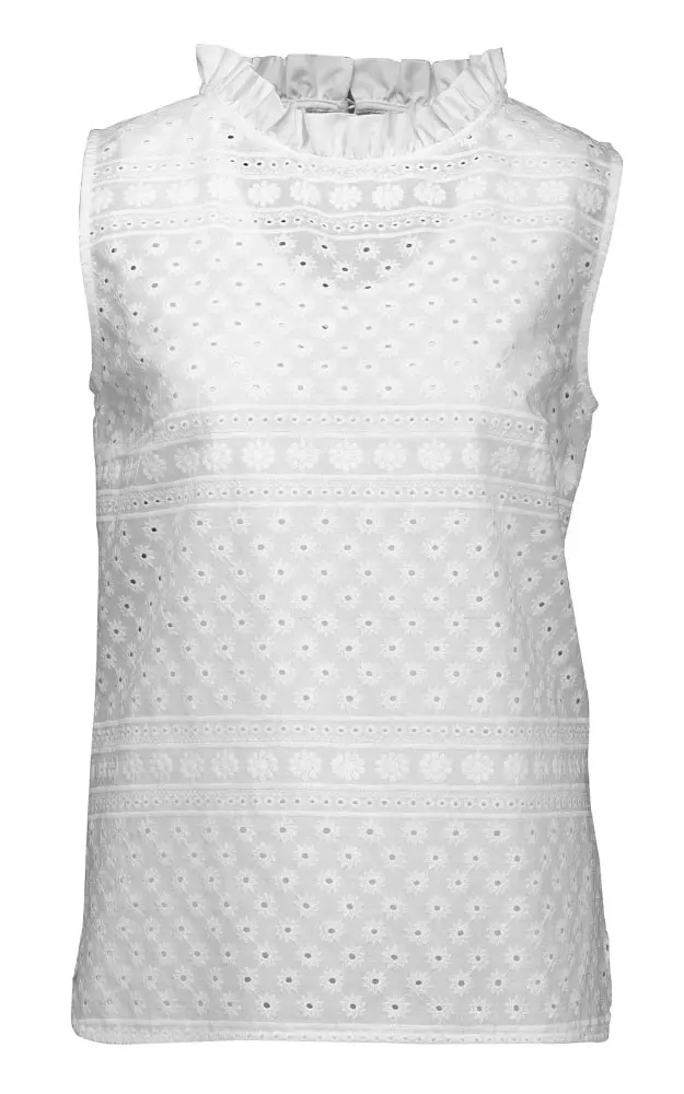 Trachtenbluse 34511, weiß Stehkragen