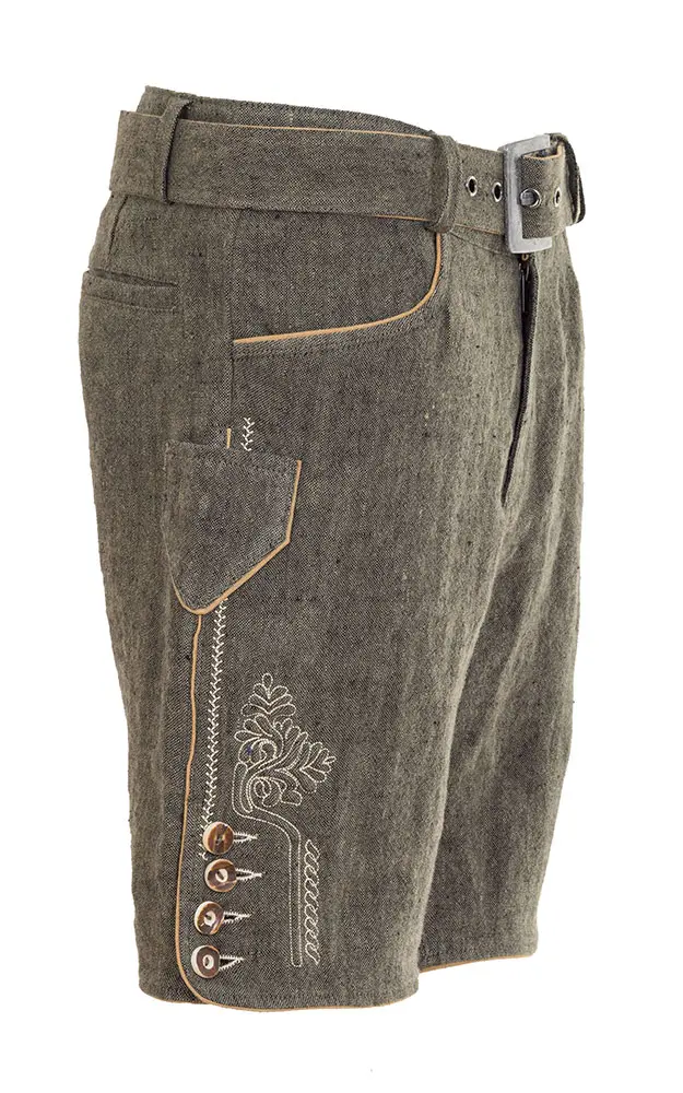 Stofflederhose Leinen, grün