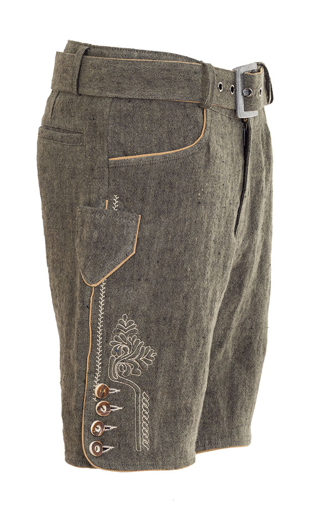 Stofflederhose Leinen, grün