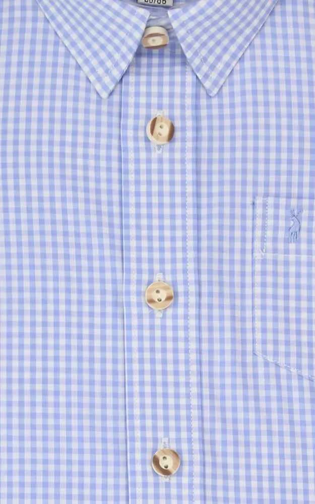 Kinderhemd 522, LK  # hellblau/weiß