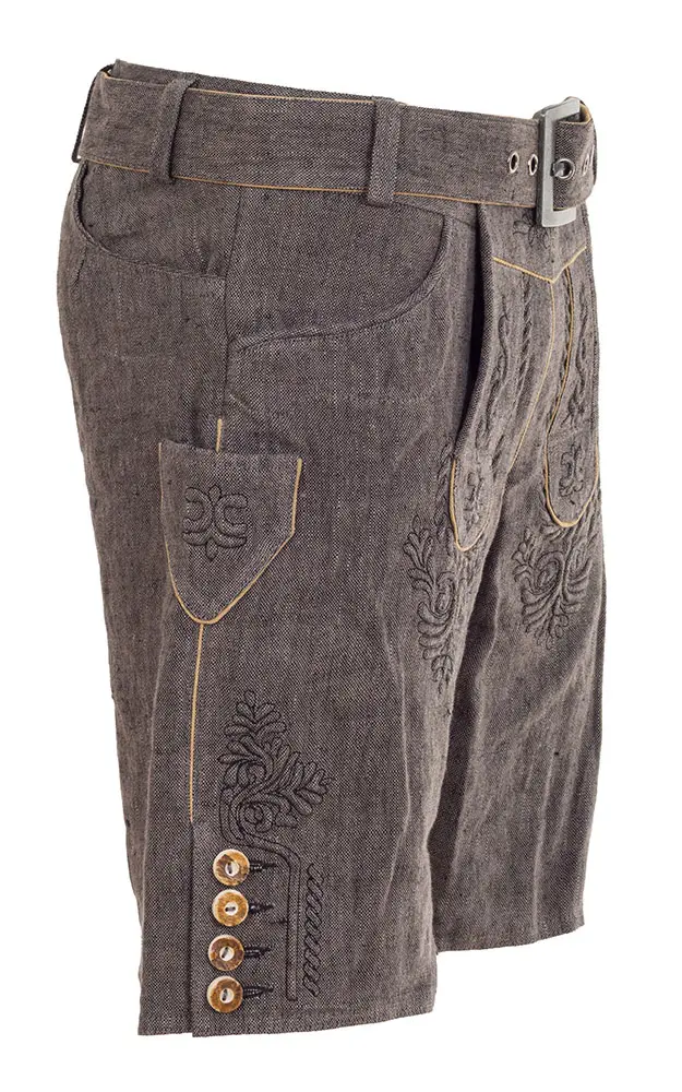 Stofflederhose Leinen, grau