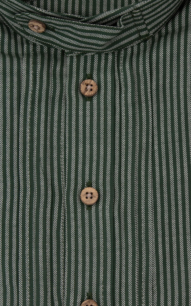 Hemd 16265D, grün/grün gestreift Stehkragen