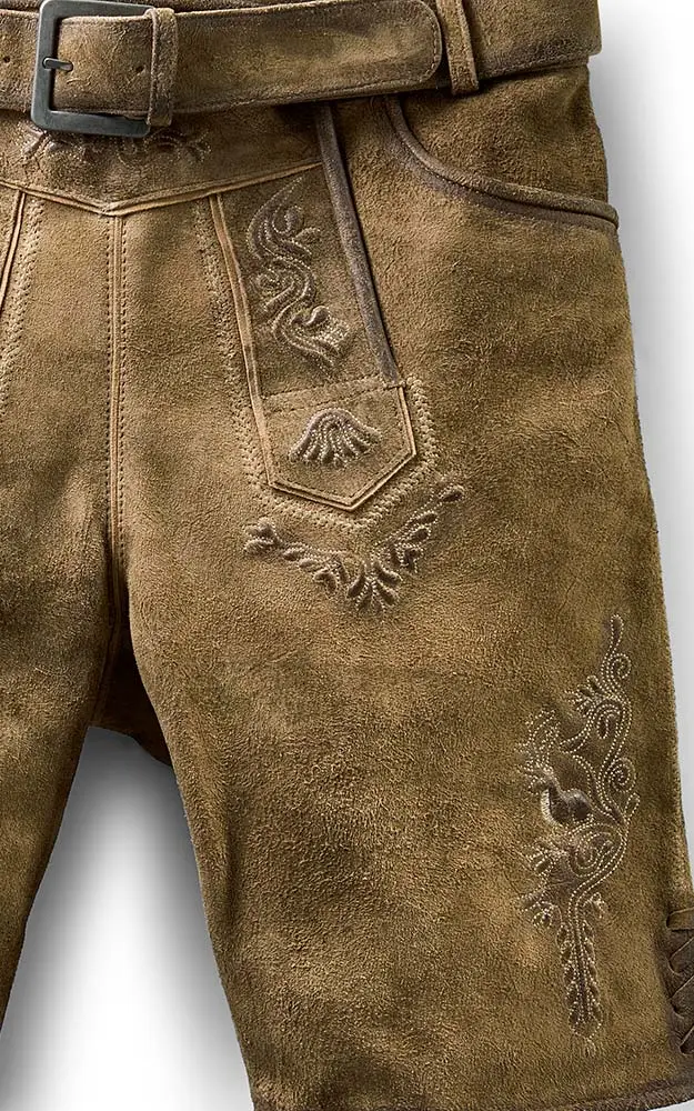 Lederhose Friedolin mit Gürtel, sand