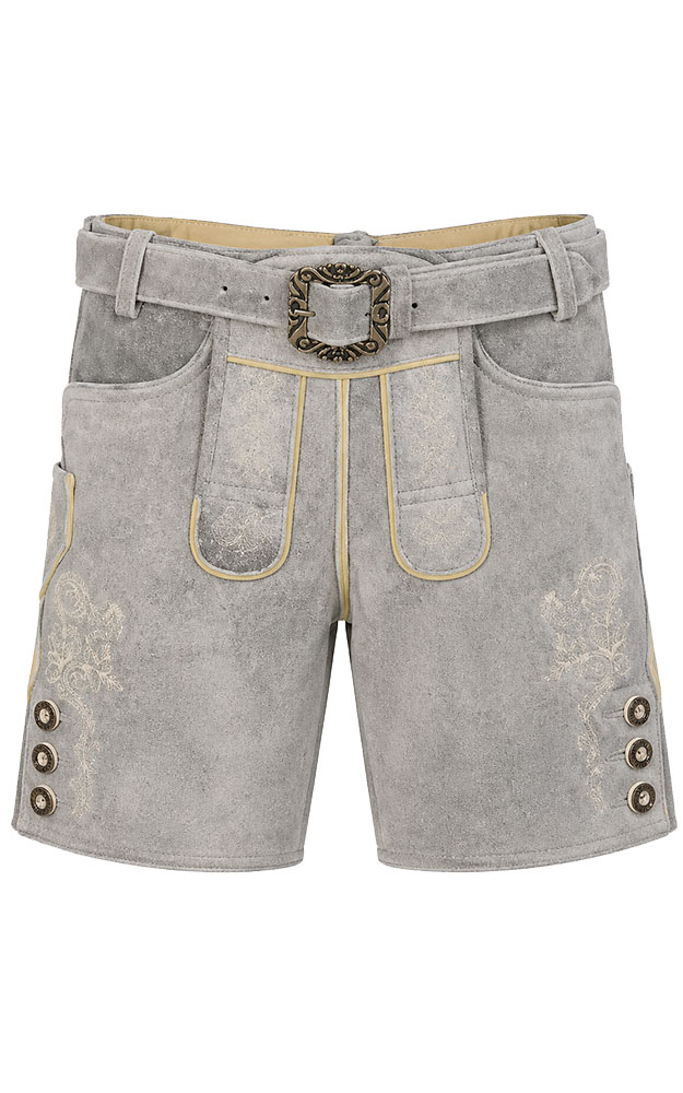 Kinder-Lederhose 7656 mit Gürtel, grau