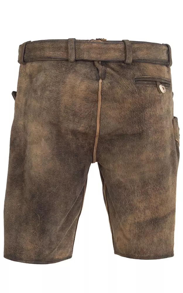 Lederhose Wernhart mit Gürtel, espresso