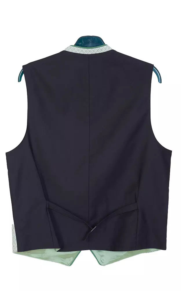 Weste Norbert, grün/beige gemustert - Slim fit