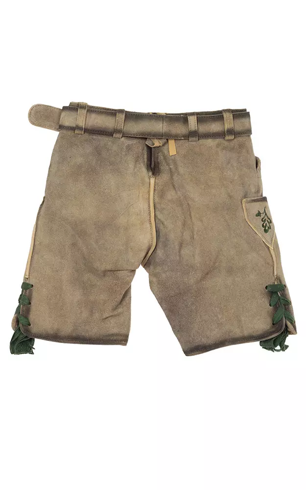 Kinder-Lederhose 7601 mit Gürtel, beige
