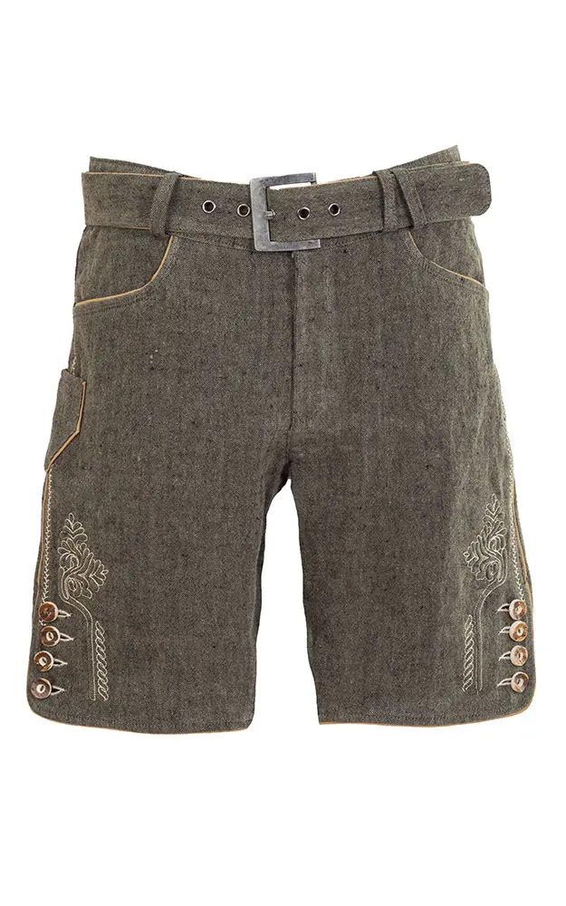 Stofflederhose Leinen, grün