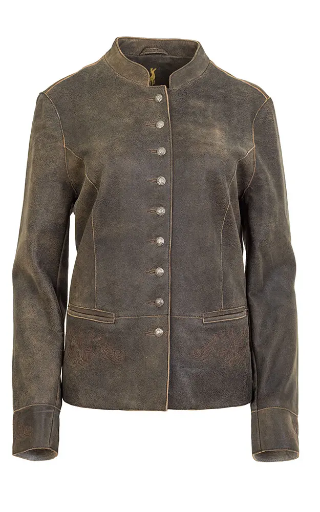 Damenlederjacke 455, graubraun