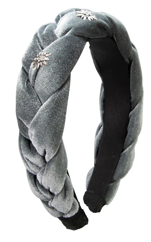 Samt-Haarreif, grau