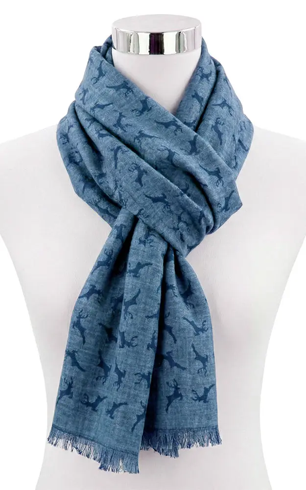 Schal Hirsch, blau
