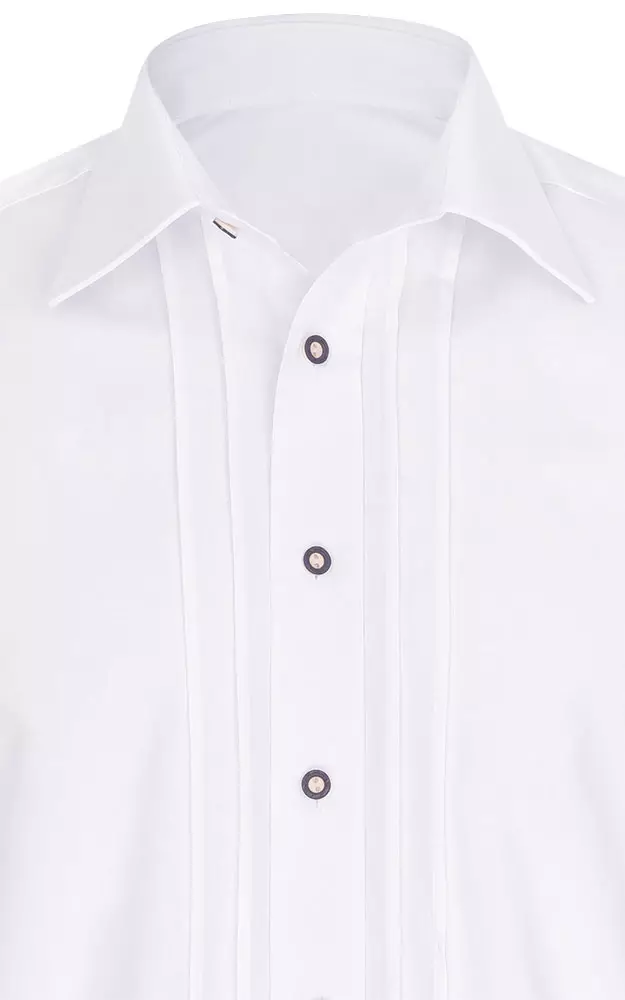 Hemd 4 Biesen, weiß Kurzarm