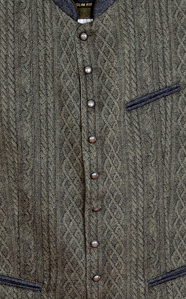 Weste Anton, grün Strickoptik