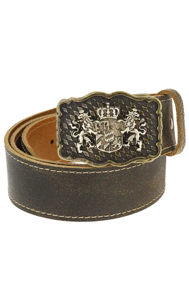 Gürtel 04074 Löwen silber, braun