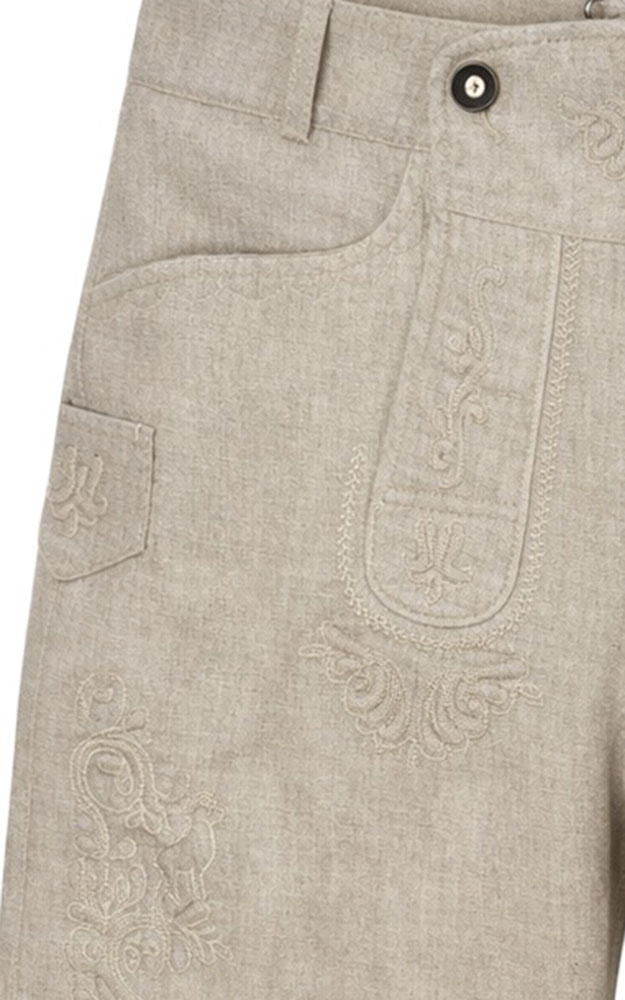 Stofflederhose Leinen, beige