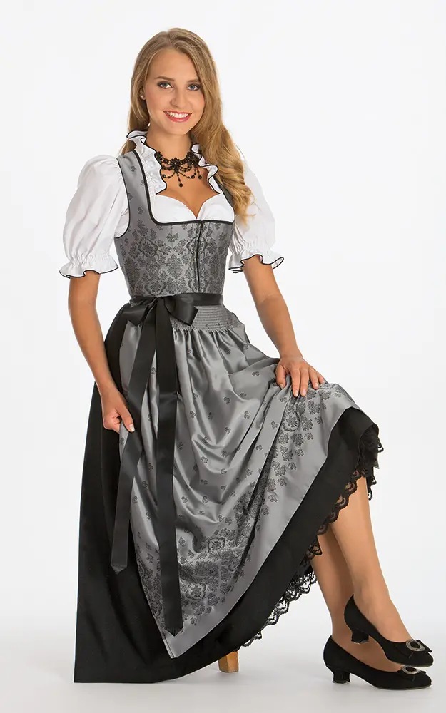 Schürze Hochburg Extra, grau/schwarz