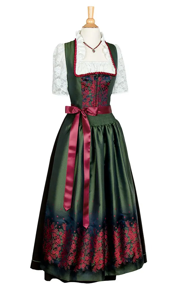 Blusendirndl Hechtsee /E grün/schwarz, ohne Schürze