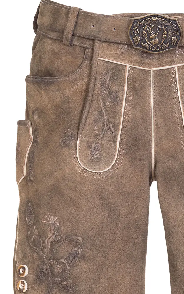 Lederhose Haldensee mit Gürtel, braun