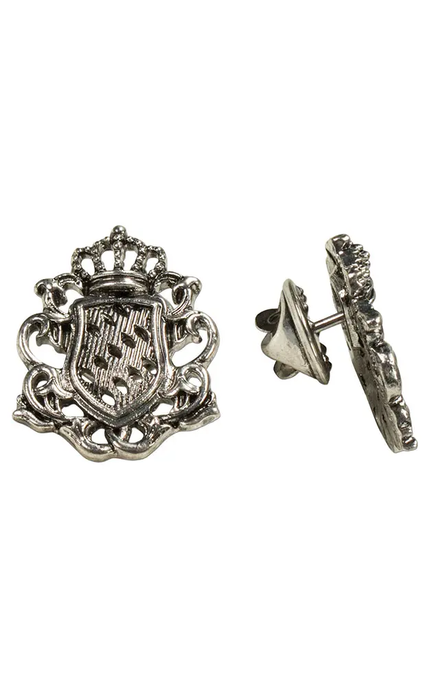 Ansteck-Pins (2 Stk.) Wappen, altsilber