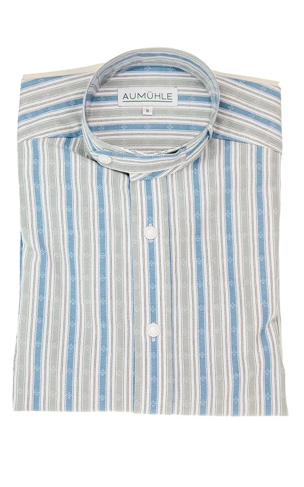 Hemd 03 13410P, blau/grau gestreift