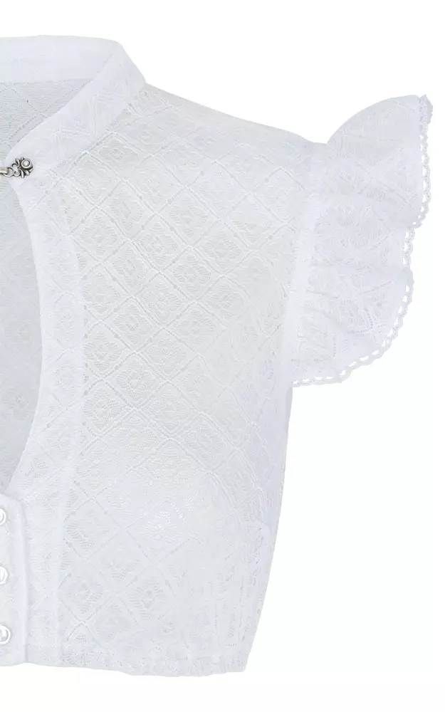 Dirndlbluse 61105, weiß Flügelarm