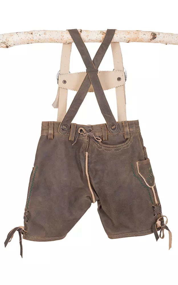 Kinder-Lederhose 504 mit Träger, Nappa/grün