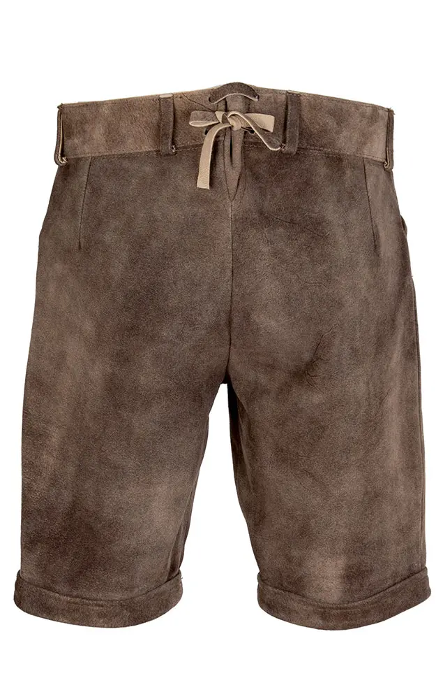 Lederhose Stulpen ohne Träger & Stick, eiche