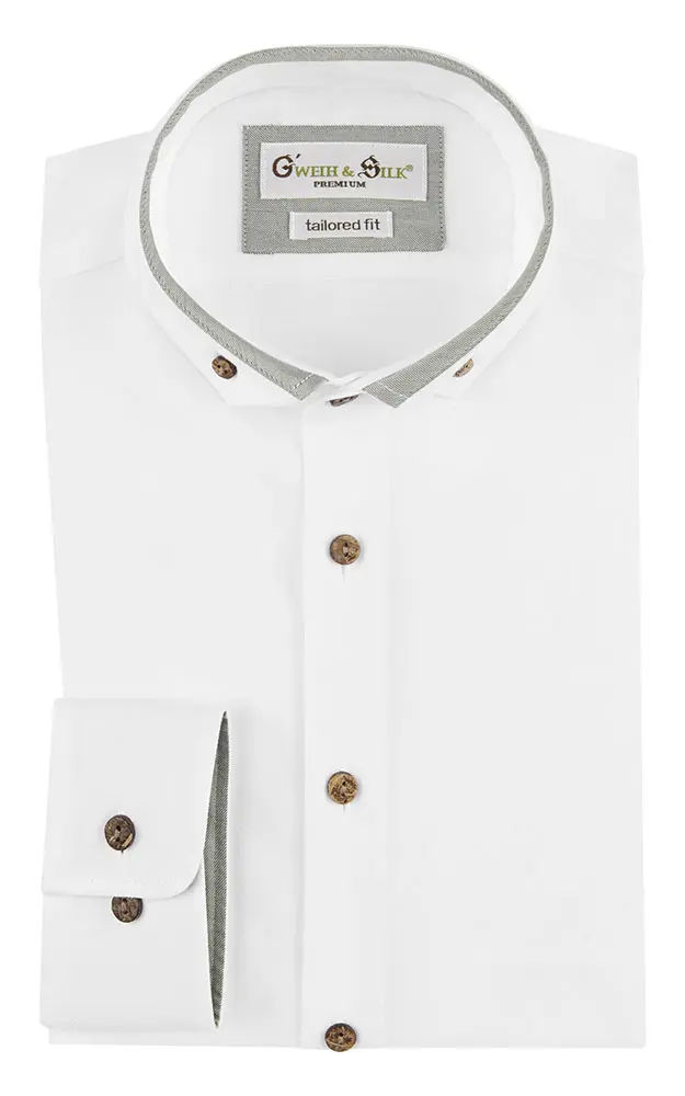 Hemd Klostersee weiß/salbei - Tailored fit