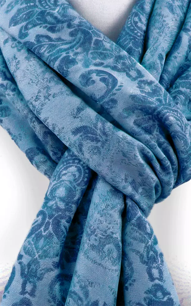 Schal Barockblume, blau